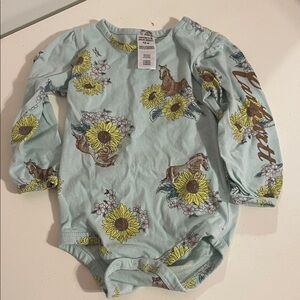 Carhartt Baby Onesie with Horse Design - Light Blue